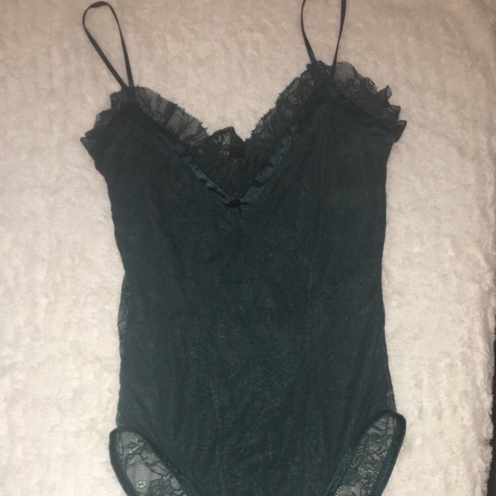 TopShop Green Lace Bodysuit
